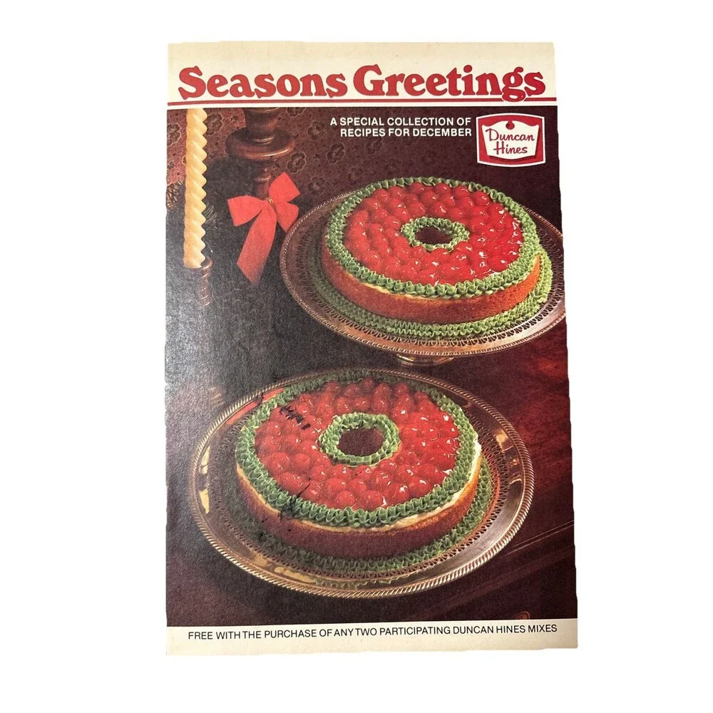Vintage 1979 Seasons Greetings Recipe Collection Booklet Duncan Hines Cake Bake